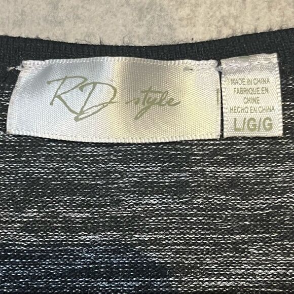 RD STYLE Long Sleeved Sweater Midi Dress Size L in Black and Gray - Picture 5 of 13